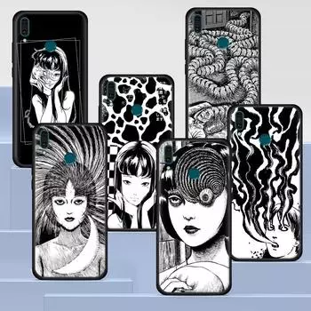 Junji Ito Tomie Tees Case for Huawei Y7 Y6 Y9 Prime Y5 2019 Y9s P30 P Smart Z P40 P20 Mate 40 Pro 20 Lite Black Soft Phone Cover Huawei Y9S