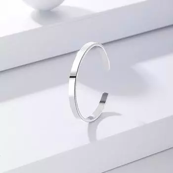 Ювелирная фабрика Source Light Luxury Niche Design S925 Чистое серебро Гладкий открытый браслет для девочек, простой и модный браслет Adjustable size