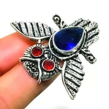 Ювелирное кольцо Londonblue с топазом и гранатом 925 пробы, посеребренное, размер 7