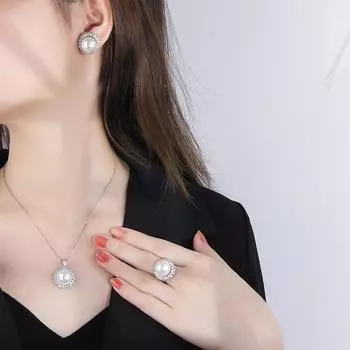 Ювелирное ожерелье из жемчуга Fritillary, серьги-гвоздики из трех частей, подвеска из жемчужного кольца премиум-класса, подвеска из жемчуга Temperament