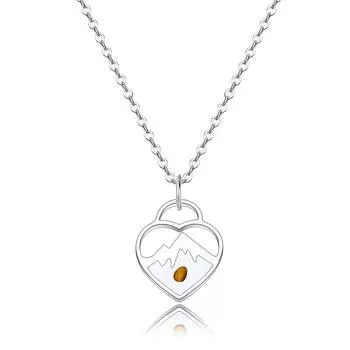 Ювелирные изделия Charm Подарки Ожерелье Mountain Mustard Seed Вдохновение Ювелирные изделия Ожерелье Heart Seed Charm Подарки серебряный