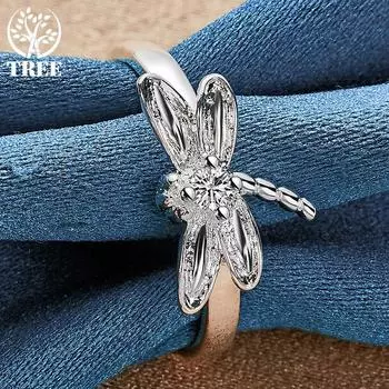 Ювелирные изделия из стерлингового серебра 925 пробы с цирконом AAA и стрекозой 5#