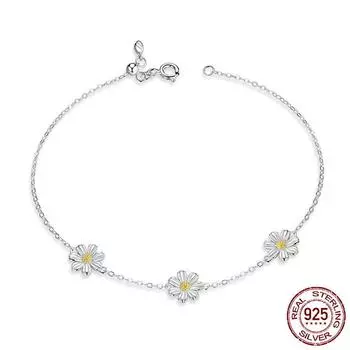Ювелирные изделия Серебряный браслет Daisy S925 Модный женский серебряный браслет европейского и американского вида Adjustable size