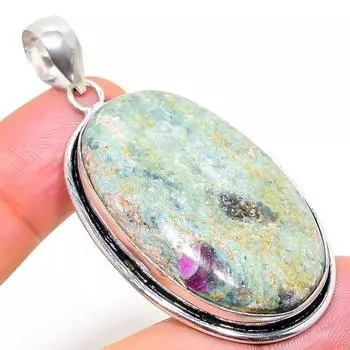Ювелирный кулон из серебра 925 пробы с драгоценным камнем RubyFuchsite, 2,29 дюйма, V9c22
