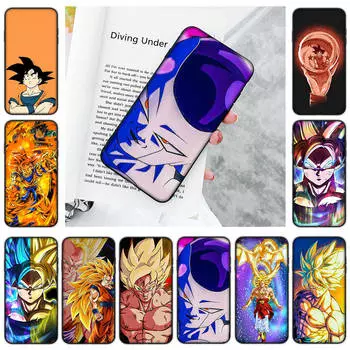 JW73 Dragon Ball супер черный мягкий чехол для iPhone 16 15 Plus 14 13 Pro 8 SE XR XS Max P30 Nova 5T Y5P Y6 Y7 Y8P Y9 Realme C30 C33 C31 VIVO Y36 V27 VIVO Y12 гагат