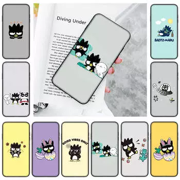 Чехол JZ1 Badtz Maru Black Sofe для Samsung Note 20 Lite S24 Ultra S23 A03 A05 A06 A11 A71 A15 A16 A13 A24 A25 A33 A52 A53 A50 M55 M35 Plus Samsung A03(166mm) серый