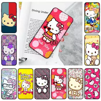 Чехол JZ3 Love Hello KittyBlack Sofe для Xiaomi Poco X6 X4 M5 M6 F5 F6 C65 C55 C50 C51 C40 Pro Redmi 14C A3X 13C 12C 11T 10A 9C Note 7 6 8A Plus Redmi Note 11 4G аэро