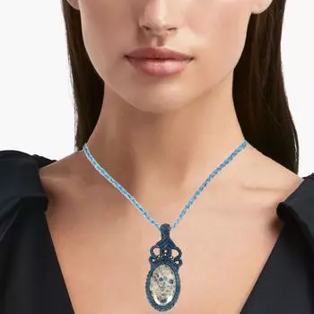 K2 Jasper Gemstone Holloween Gifted Jewelry Ожерелье с подвеской в стиле макраме 20-32 дюйма