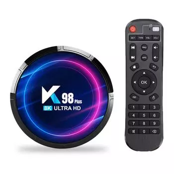K98 PLUS Android 13.0 Smart TV Box RK3528 Четырехъядерный UHD 4K медиаплеер H.265 8K декодирование HDR10+ US-16G разноцветный
