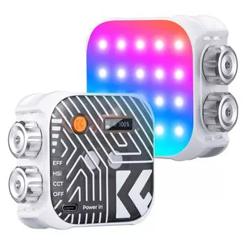 K&F CONCEPT Pocket RGB Video Light Магнитный светодиодный заполняющий свет Освещение для видеоконференций CRI96+ белый