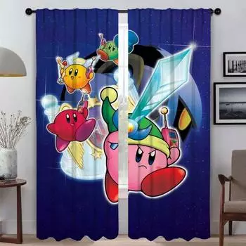K-KirbyS Kitchen Curtains 2 Pieces Partition Living Room Curtain Home Interior Curtains for Camera Shades Tulle for Bedroom W50xH70cmx2pcs-CL