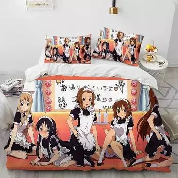K-ON Kawaii Girls Anime Bedding Set Boys Girls Twin Queen King Size Duvet Cover Pillowcase Bed boys Adult Home Textileextile 70x133cm 2pcs