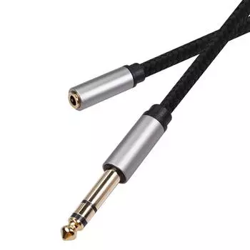 Кабель 3,5 мм «мама» — 6,35 мм «папа» Адаптер 1/8 Jack — 1/4 Plug (3m) КДЕ