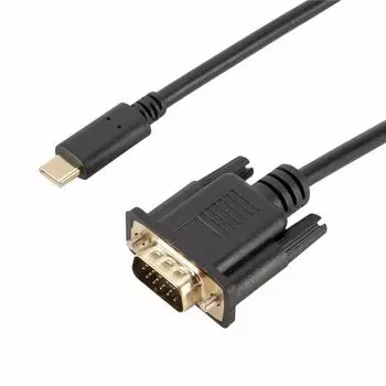 Кабель-адаптер Кабель Type C - VGA Преобразователь USB C - VGA Кабель USB 3.1 - VGA Адаптер USB C - VGA чёрный
