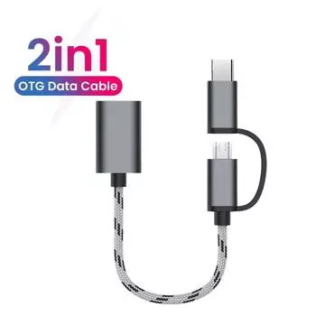 Кабель-адаптер OTG 2 в 1, адаптер USB 3.0 в Micro USB Type C для Huawei, адаптеры для дисковых телефонов MacBook U золотистый