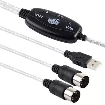 Кабель-адаптер USB-MIDI для электропианино, длина: 1.8м