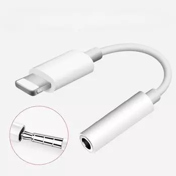 Кабель AUX с разъемом Lightning на разъем 3,5 мм для IPhone X, iPhone 8/8Plus, iPhone 7/7Plus/XS/XR/XS MAX, разъем 3,5 мм белый