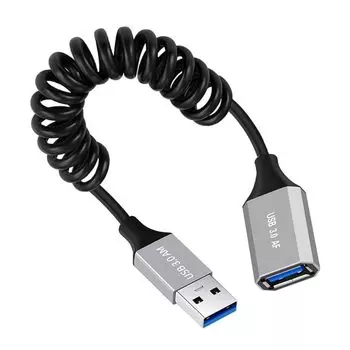 Кабель CY USB 3.0 тип A папа - USB3.0 мама растягивающаяся спираль 100 см удлинитель 5 Гбит/с диск SSD камера для данных