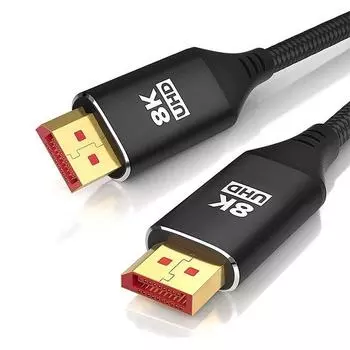 Кабель Display Port 1.4V DP 8K, кабель 1M - 5M 8K@60Hz 4K@144Hz, аудио- и видеокабель DP-DP «папа-папа» для ноутбука, ТВ-бокса 1m серый