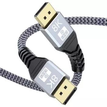 Кабель DisplayPort 8K Кабель DP Кабель Display Port 1.4 (8K@60Гц, 4K@144Гц, 2K@240Гц 32,4Гбит/с Динамический HDR 3D HDCP2.2) для монитора видеокарты ПК ноутбука 0.5m