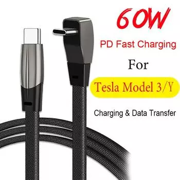 Кабель для быстрой зарядки 60 Вт, тип C к типу C, USB C к Lightning Pd Charge, передача данных iPhone для Tesla Model 3 Highland YXS 2024