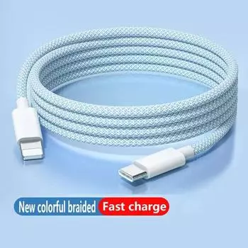 Кабель для передачи данных для iPhone 13 PD20W, плетеный кабель для быстрой зарядки типа c, подходит для зарядных кабелей Samsung IPhone13 14promax 1M фиолетовый