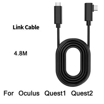 Кабель для шлема виртуальной реальности Link для Quest 2 и Quest 4,8 м, угловой, обтекаемый