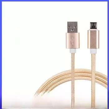 Кабель для зарядки Apple, iPhone и Android Type-C с нейлоновой оплеткой 2A 1m, Android micro синий