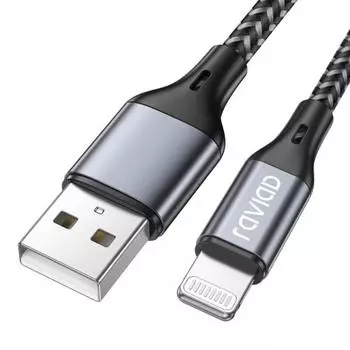 Кабель для зарядки iPhone RAVIAD [сертифицирован 3M/MFi] Кабель Lightning для быстрой зарядки, передачи данных, высокой прочности, предотвращения отключения iPhone 13/13 Pro/