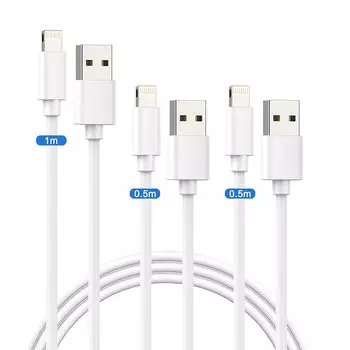 Кабель для зарядки iPhone Сертифицированный кабель Lightning Набор из 3 зарядных кабелей Lightning Быстрая зарядка Сверхпрочный iPhone с различными типами iPad Air [MFi