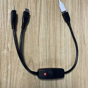 Кабель для зарядки Micro USB Female to Dual Micro USB Male с выключателем и индикатором питания для телефонов и планшетов