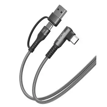 Кабель для зарядки MINLU L-типа 90 градусов USB-C - USB-C кабель 100 Вт Тип C - Тип C 5A сверхбыстрый кабель для зарядки нейлоновые вязаные изделия
