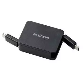 Кабель ELECOM USB-C и USB-C 60 Вт 20 В 3 А 70 см USB PD совместимый выдвижной черный [проверенная совместимость с iPhone 16 серии] MPA-CCRLA07BK