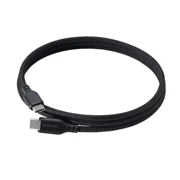 Кабель ELECOM USB Type C длиной 1 м, совместимый с PD, 60 Вт / 3 А, магнитный сетчатый кабель, прочный на разрыв, мягкий, черный [совместимость с iPhone 16 серии проверена] MPA-CCMG10BK