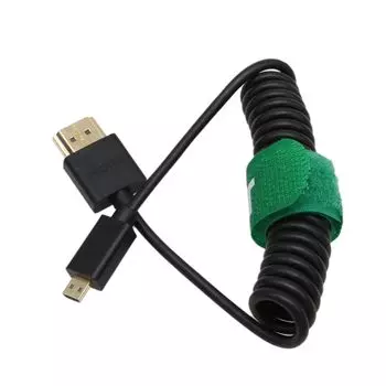 Кабель HangTon Micro HDMI - HDMI 4K 60p 6K 8K с витой спиралью для Sony A7C A7R Canon R8 R10 R6 mkII XT4 Lumix S5 Ninja V DJI HDMI Type A D Ultra витой