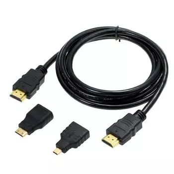 Кабель HD 3 в 1, провод HD «папа-папа» + адаптер Micro HD + адаптер Mini HD 1,5 м