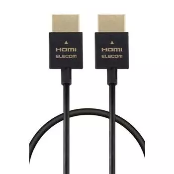 Кабель HDMI ELECOM 1 м сверхтонкий высокоскоростной ??4К/2К(30Гц) Совместимость с ARC [ВЫСОКАЯ СКОРОСТЬ с сертифицированным ETHERNET] ECDH-HD14SS10BK
