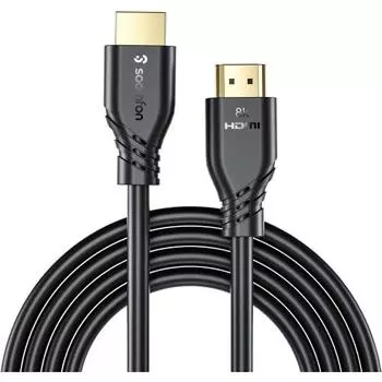 Кабель HDMI SOOMFON HDMI 2.1 8K 3M HDMI Ultra High Speed 48Gbps 8K@60Hz 4K@240Hz 144Hz 120Hz eARC Ethernet Dynamic HDR UHD HDCP PS5 Xbox Switch TV PC M