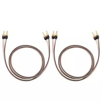 Кабель KK с вилкой из чистой меди 12AWG x 2, аудиокабель 5N OFC, акустический кабель из чистой меди, 700 жил x 2, 1 пара продается, вилка типа «банан» вилка типа «банан»
