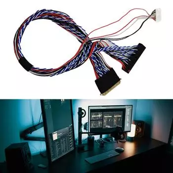 Кабель LVDS для ЖК-экрана, 40-контактный кабель LVDS, 2-канальная 6-битная поддержка для 14-18,4-дюймовой ЖК-панели, кабель LVDS для ЖК-экрана