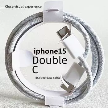 Кабель Macaron Braided Double Type-C для быстрой зарядки Apple 15/16 и iPad