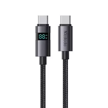 Кабель Mcdodo USB-C — USB-C Отображение выходного экрана в альбомной ориентации Легко читаемый PD 100 Вт, быстрая зарядка Установлен чип E-marker Кабель типа C