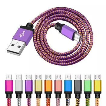 Кабель Micro USB 1 м 2 м 3 м USB-кабель для быстрой зарядки для Samsung S6 S7 Xiaomi 4X LG Tablet Android Мобильный телефон Зарядка через USB 25cm чёрный