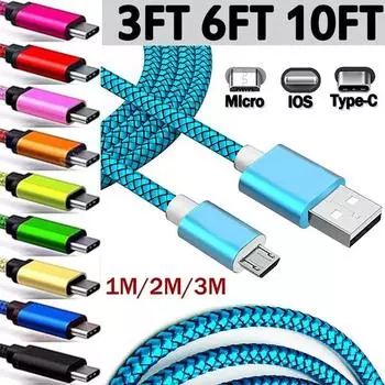 Кабель Micro USB 1 м/2 м/3 м USB-кабель для синхронизации данных для Samsung HTC LG Huawei Xiaomi Android Телефонные кабели 0.25m for Android чёрный