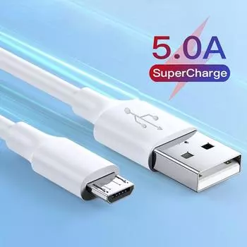 Кабель Micro USB 5A для быстрой зарядки, кабель Micro USB для мобильного телефона Xiaomi Redmi Samsung Andriod, кабель Micro Usb для передачи данных 1m белый