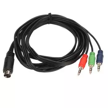 Кабель Mini DIN to 3 DC 3,5 мм, 9-контактный, Plug and Play, звуковой адаптер, шнур для усилителя динамика, музыки