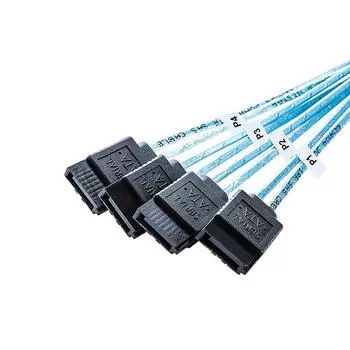 Кабель Mini SAS SFF-8087 на 4 жестких диска SATA Серверный кабель для передачи данных со скоростью передачи 12 Гбит/с 0.5M чёрный