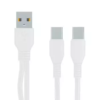 Кабель передачи данных 2-в-1, USB-кабель-разветвитель для зарядки, многофункциональный кабель-разветвитель типа C, быстрый Y-кабель N6E7 0.5m black-TYPE-C*2