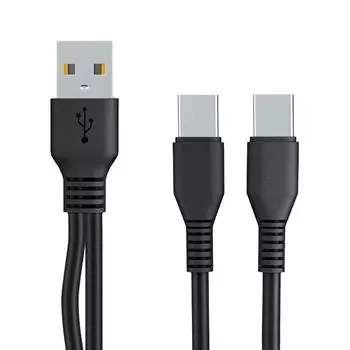 Кабель передачи данных 2-в-1, USB-кабель-разветвитель для зарядки, многофункциональный YC-кабель, быстроразветвительный кабель M8R2 0.5m black-TYPE-C*2
