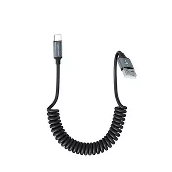 Кабель-переходник Coil USB2.0 AM to Type CM, кабель CableCreation coil USB C, кабель USB A USB C, кабель для зарядки 3A type C для автомобилей, Android